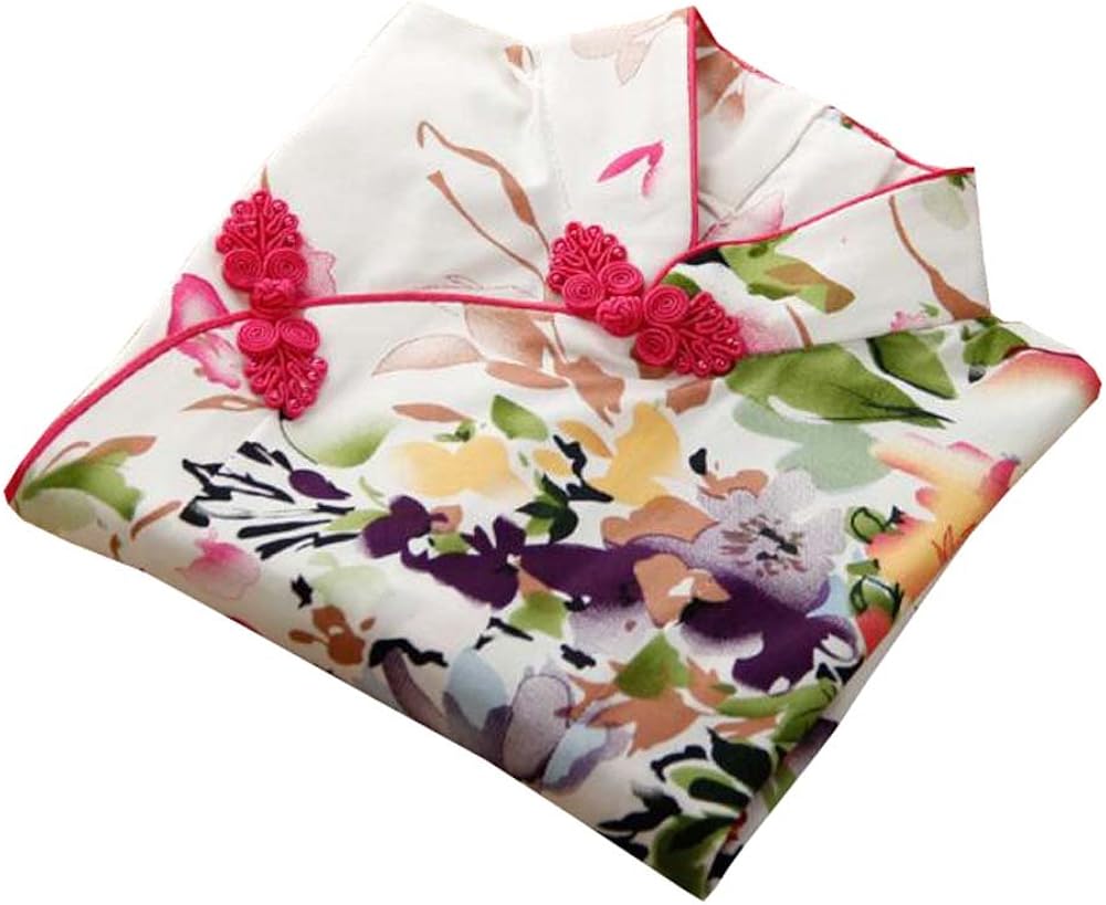 East Majik Baby Girls Summer Cheongsam Chinese Qipao Hibiscus Pattern Dress: Clothing