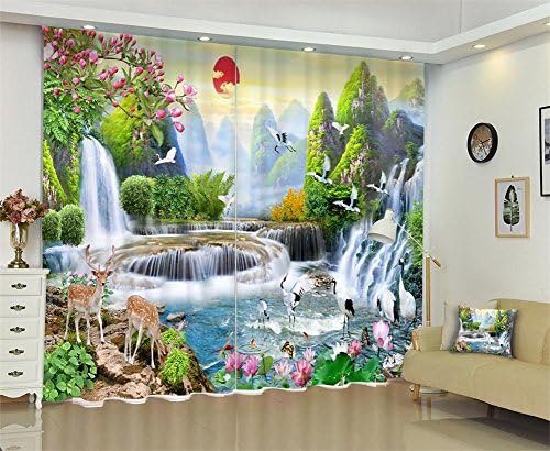Dbtxwd 3D Curtains Blackout Solid Thermal drape Living Room Bedroom Window Drapes, wide 3.2x high 2.7