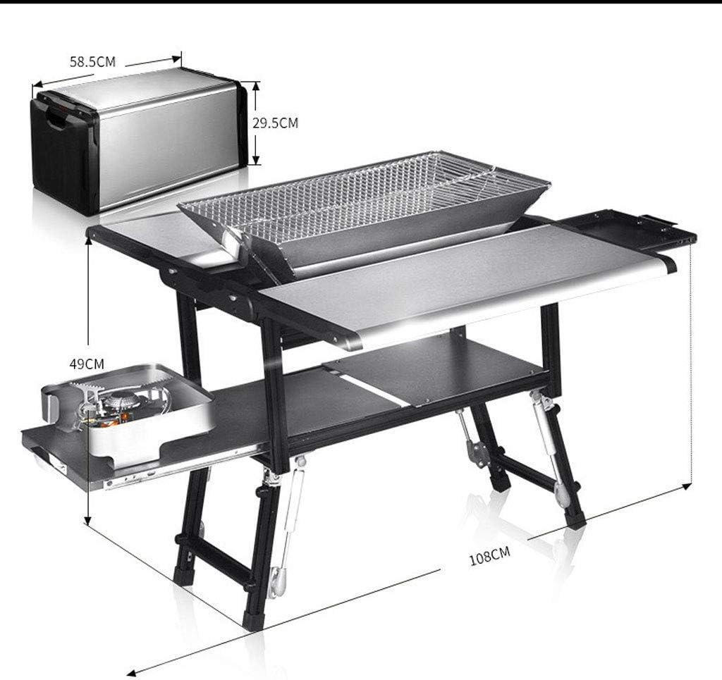 review ZJJ& BBQ Barbecue Grill Home Charcoal Folding Multifunctional Outdoor Grill