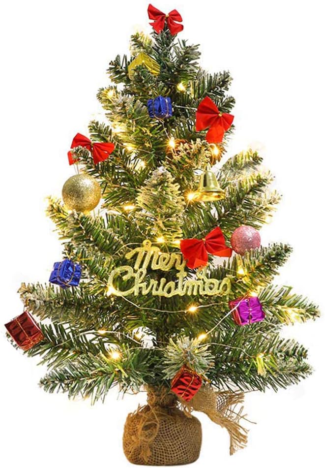 TERUNPU 23 Inch Mini Christmas Tree Tabletop Miniature Pine Tree for Christmas Decorations, Home Decor