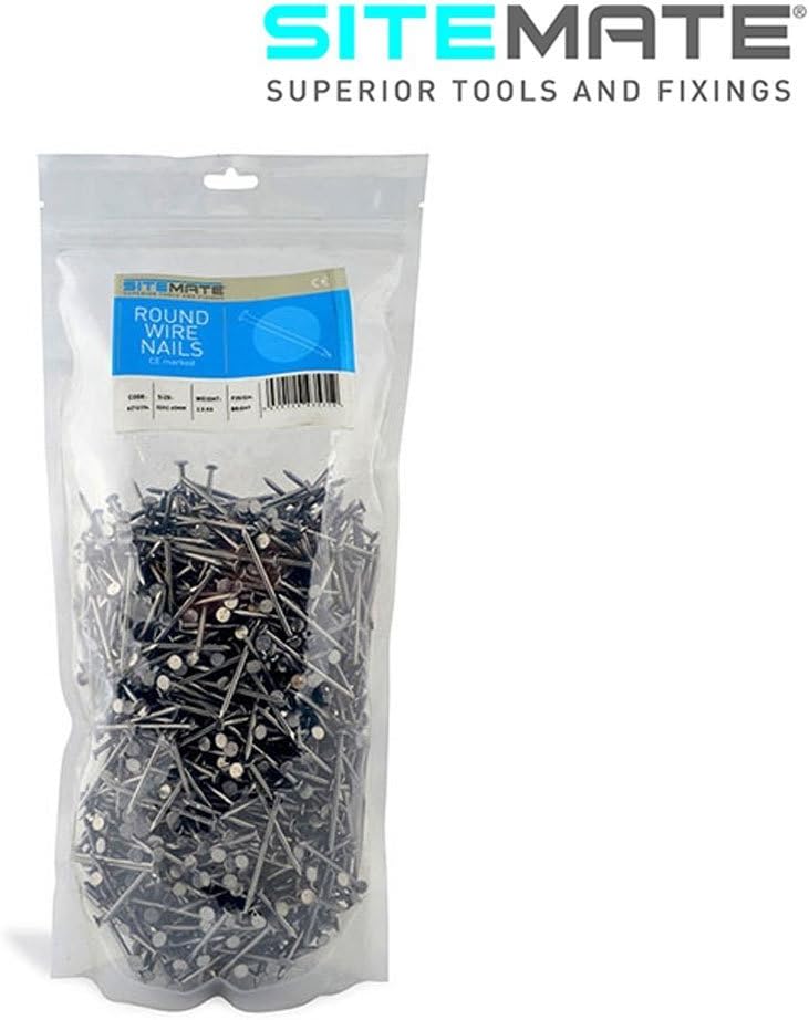 Sitemate Round Wire Nails - 1 1/2" (40mm) - 2.36 Gauge - 2.5 kg Bag - Galvanised