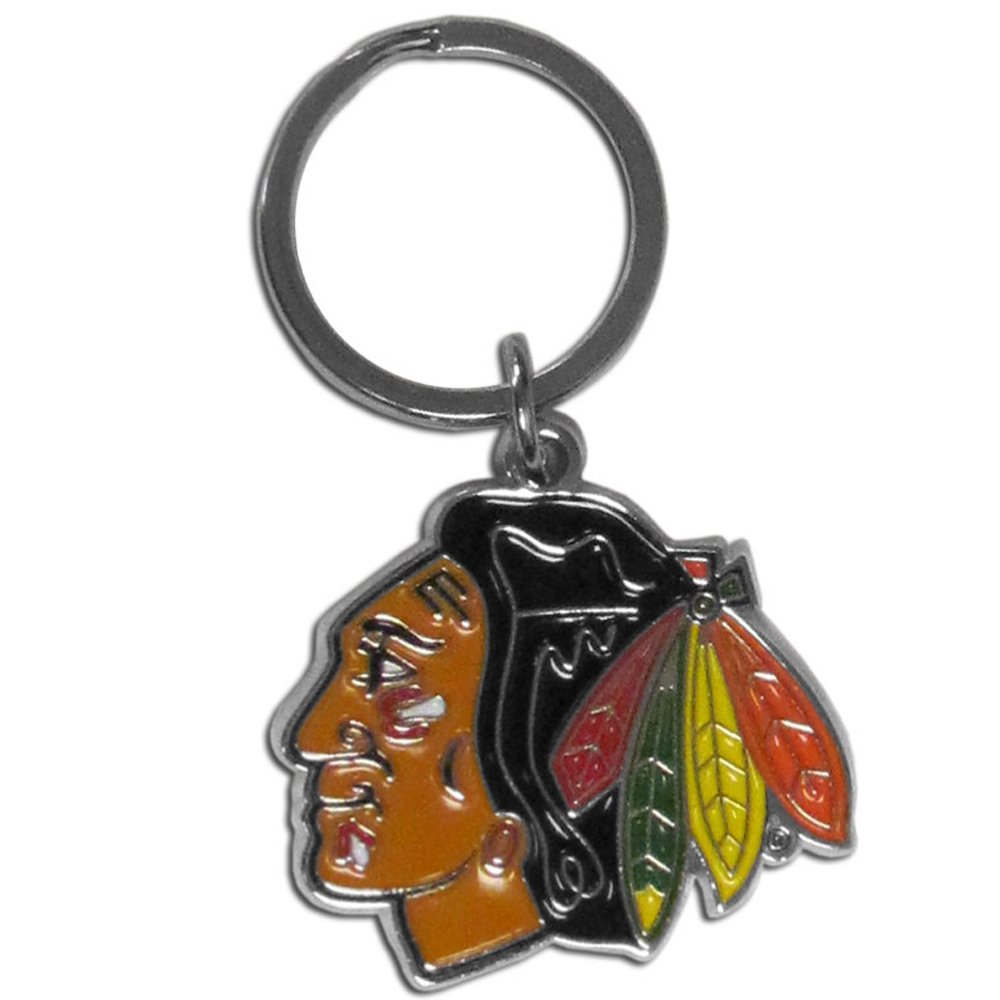 Siskiyou NHL Sports Fan Shop Chicago Blackhawks Chrome & Enameled Key Chain One Size Team Colors