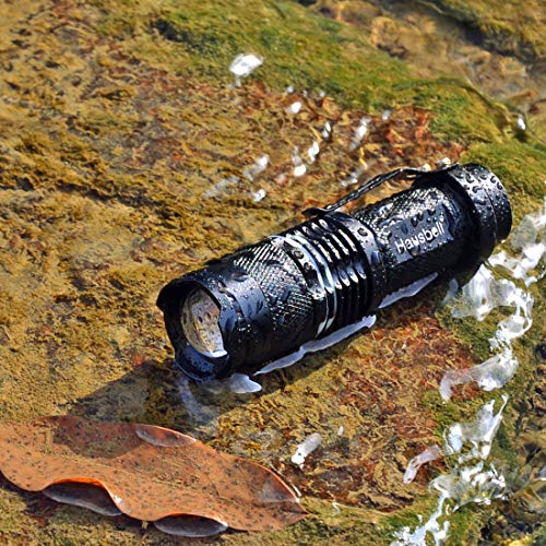 HAUSBELL Flashlights, Handheld Flashlights, 7W Mini LED Flashlights, Tactical Flashlights, Zoomable, High Lumen, Water Resistant, 3 Light Modes for Camping, Hiking, Kids, Outdoor 6 Pack