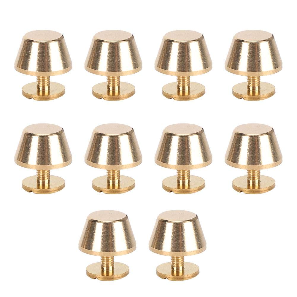 10 Pack Handbag Feet Nailhead Flat Stud Rivet Purse Handbag Luggage 12mm Brass Material Leather Craft