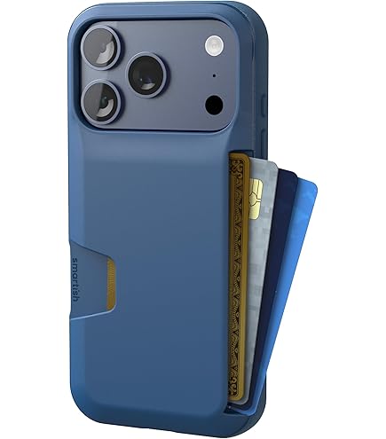 VENA VCommute For IPhone 17 Wallet Case, [Military Grade Drop Protection] Flip Leather Cover Slot Card Holder With Kickstand - Blue