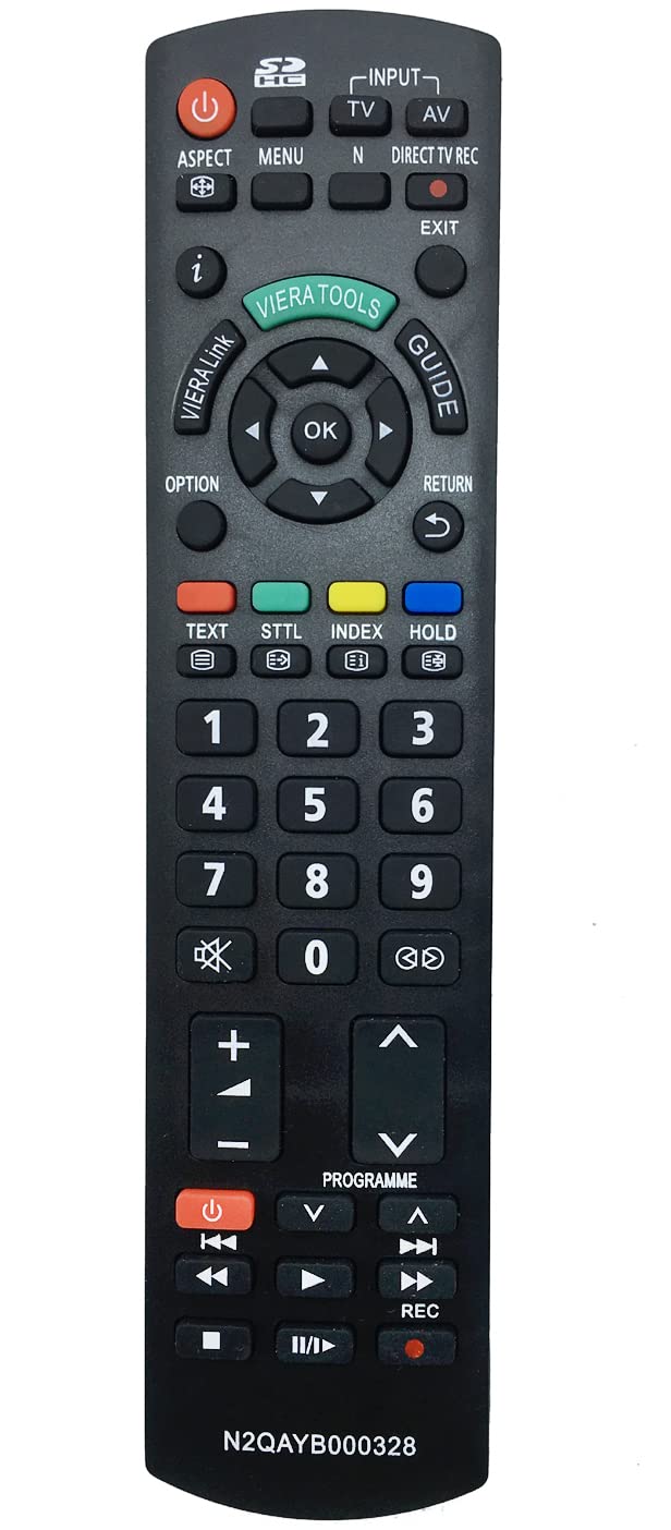 AULCMEET N2QAYB000328 Replce Remote Control Compatible for Panasonic TX-L19C20BW TX-L19C20EW TX-L19X10BW TX-L19X10EW TX-L26C10E TX-L26X10B TX-L26X10L TX-L32C10B TX-L32C10E TX-L32S10B TX-L32S10BS
