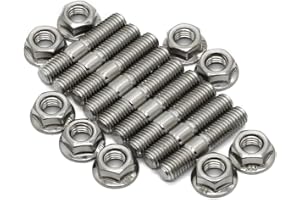 AUTOVIC Exhaust Manifold Stud Kit 9 Pcs 304 Stainless Steel Exhaust Manifold Bolts for Honda Acura B/D Series Civic Integra B18 (40 mm)