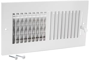 EZ-FLO 10 x 4 Inch (Duct Opening) Air Vent Cover for Wall or Ceiling, Two-Way Ventilation Register, Solid Steel HVAC Register Cover, White, 61609