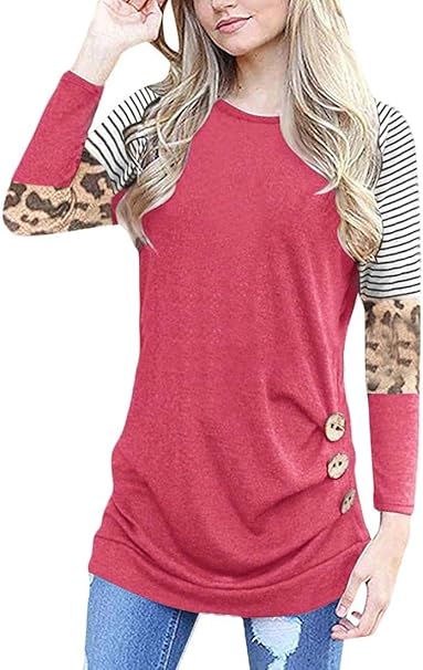 leopard print trim top