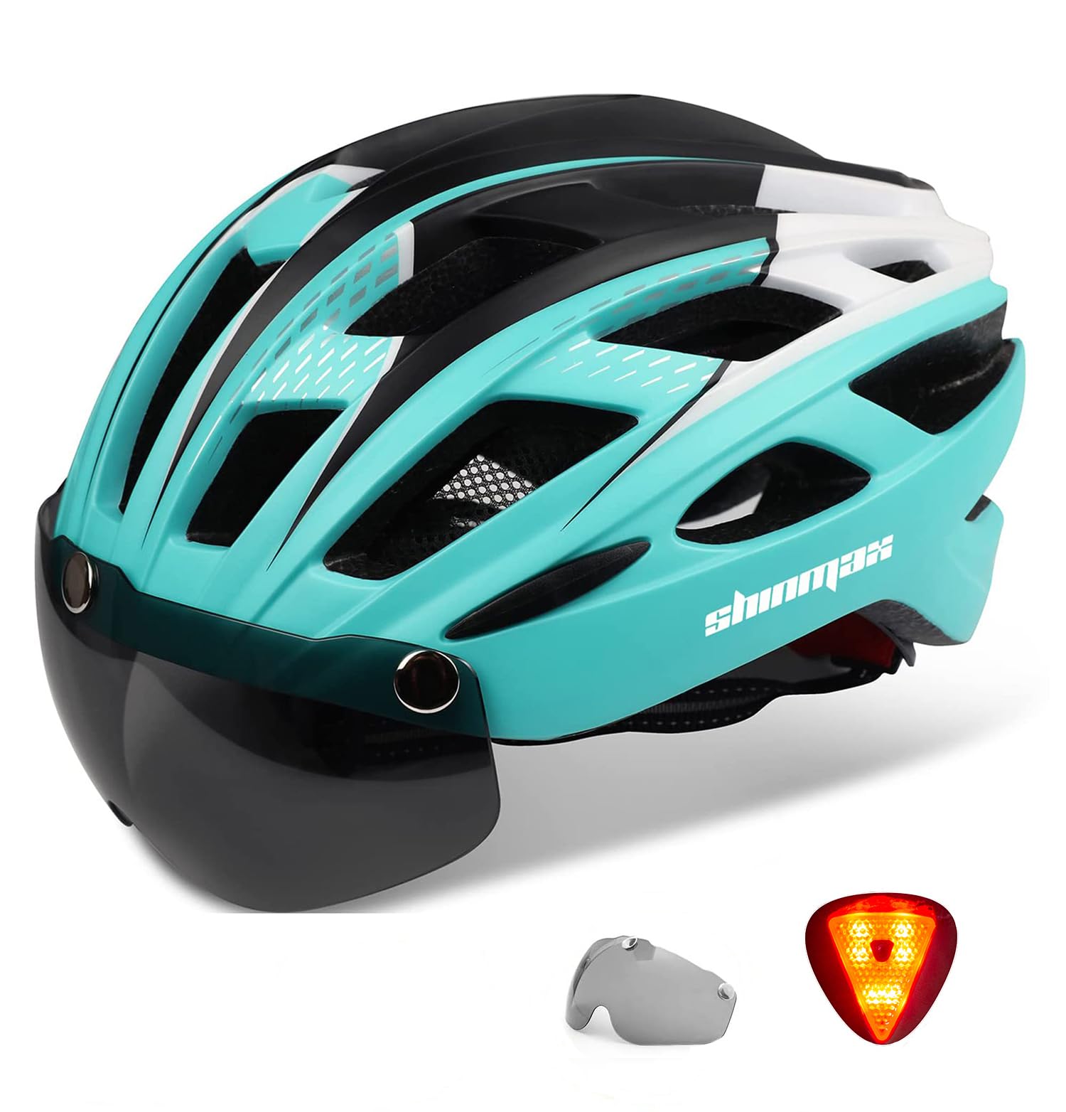 Fahrradhelm,CE-Zertifikat,Fahrradhelm mit Abnehmbarer Schutzbrille Visor Shield für Männer Frauen Mountain & Road Fahrradhelm Einstellbarer Sicherheitsschutz Skateboarding Ski & Snowboard
