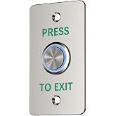 Push to Exit Button IP67 Waterproof Stainless Steel with LED Light NO/NC Press Exit Switch