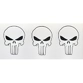 3 pcs White Skull Sticker – 4 Inch Skeleton Decal for Hard Hat, Toolbox, Motorcycle, Laptop, Helmet – Skull Stickers, and Decals