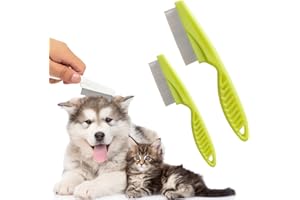 ZITOUR Multifunctional Pet Grooming Comb Kit: Tear Stain Removal, Fine-Tooth Stainless Massage Brush for Small Dogs and Puppies (Green)