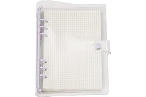 A6 A5 6-Holes Colorful PVC Cover Personal Organizer with Snap Button Closure File Folder for Loose Leaf Sheet Notebook (A5 mi