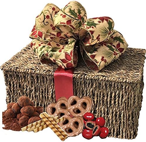 Chocolate Gift Basket with Godiva Chocolate Nuts, Chocolate Cherries, Chocolate Truffles, Chocolate Chip Cookies & Wafer Rolls, Chocolate Covered Nuts & Chocolate Espresso Mix