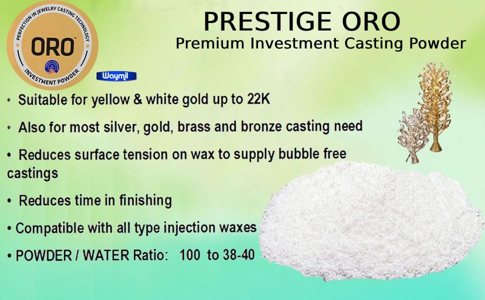 Prestige ORO 5Lb Premium Jewelry Making Casting Powder Lost Wax Investment Powder for Gold, Silver ETC