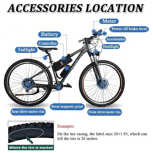 1500W Front Electric Bike Conversion Kit with LCD Panel, 20''/24