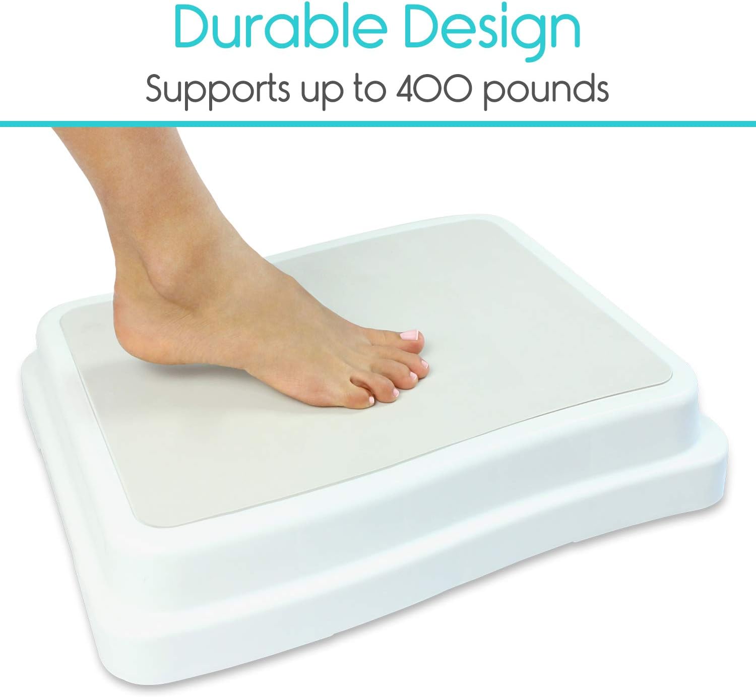 Vive Bath Step (4 inch) - Slip Resistant Shower Stepping Stool - Elevated Bathroom Safety Aid for Handicap, Elderly Seniors Entering, Exiting Bathtub - Nonslip Heavy Duty Bathtub, Bed, Kitchen: Health & Personal Care