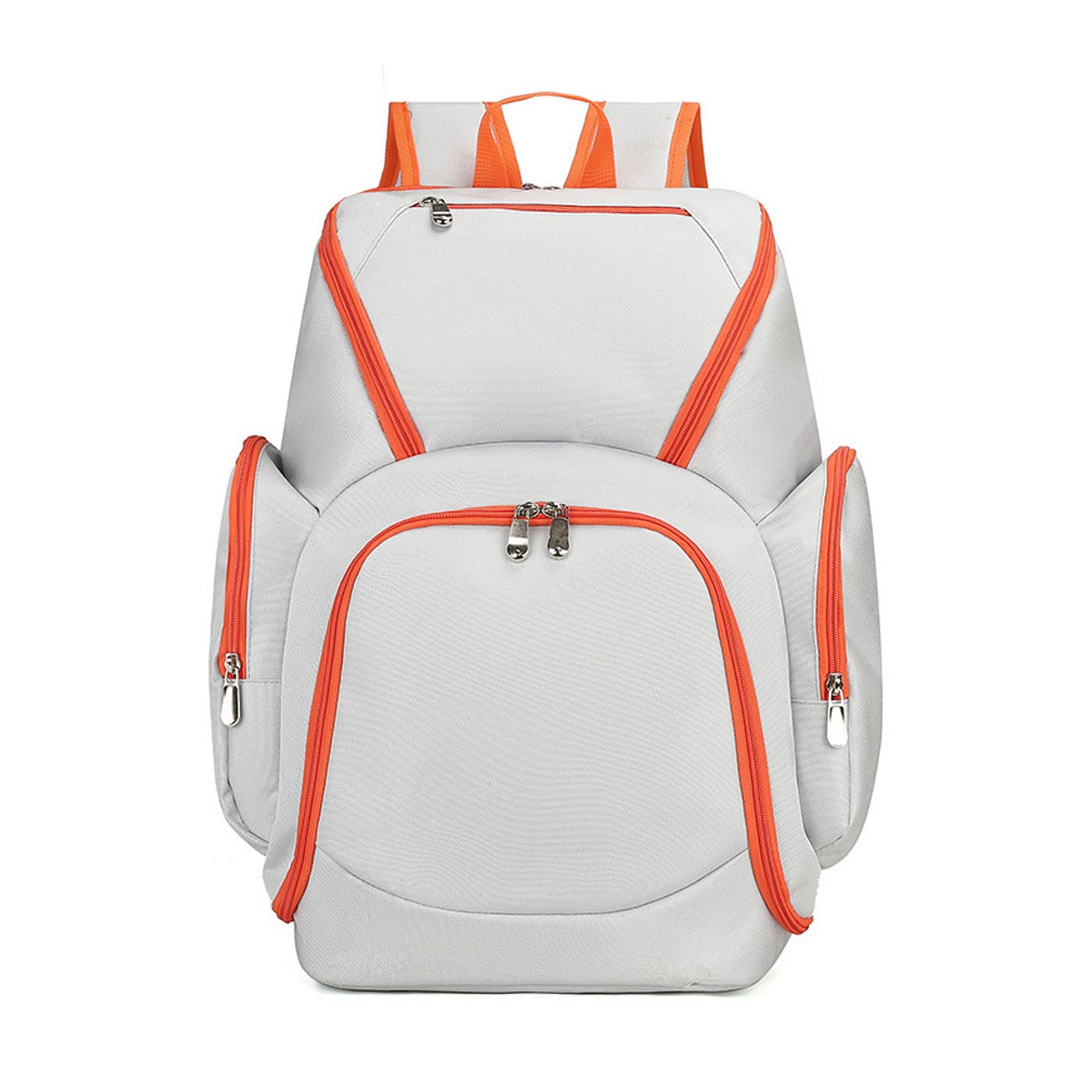 FANDARE Basketball Backpack Large Sports Bag with Separate Ball holder Men Women School Bag for Basketball, Soccer, Volleyball, Swim, Gym, Travel Student Outdoor Sports Equipment Daypacks White Orange