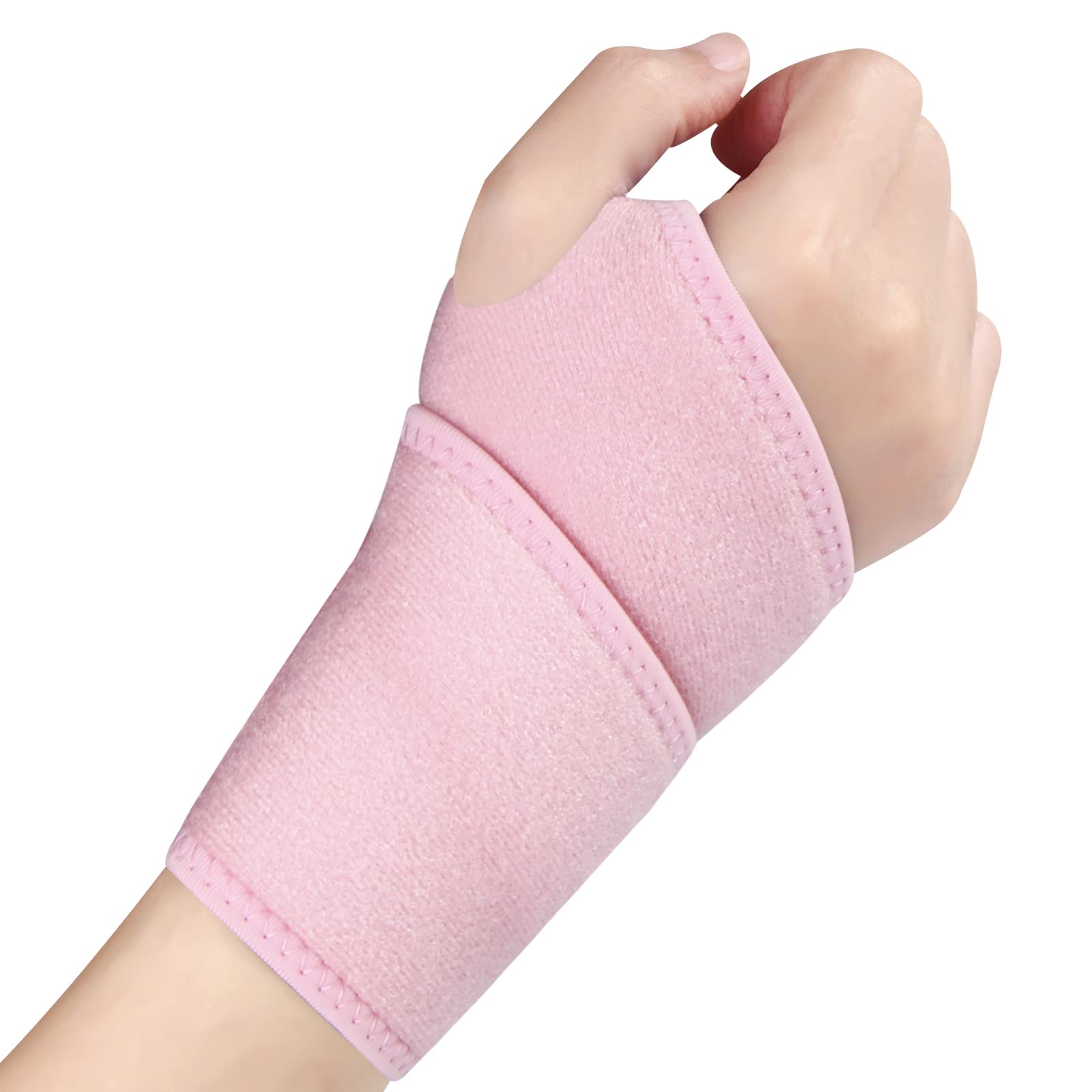 Ruilala Wrist Support Adjustable Wrist Brace Compression for Women and Men 1 Pack Carpal Tunnel Support for Arthritis, Tendinitis, Pain Relief, Sports, Work for Right and Left Hands (Pink)