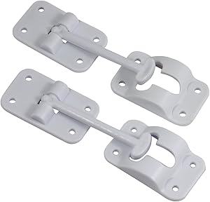 Hamilton Bowes 2 Pack: RV T-Style Door Holder Catch 3-1/2" for Latch Holder Camper Trailer Cargo Hatch White