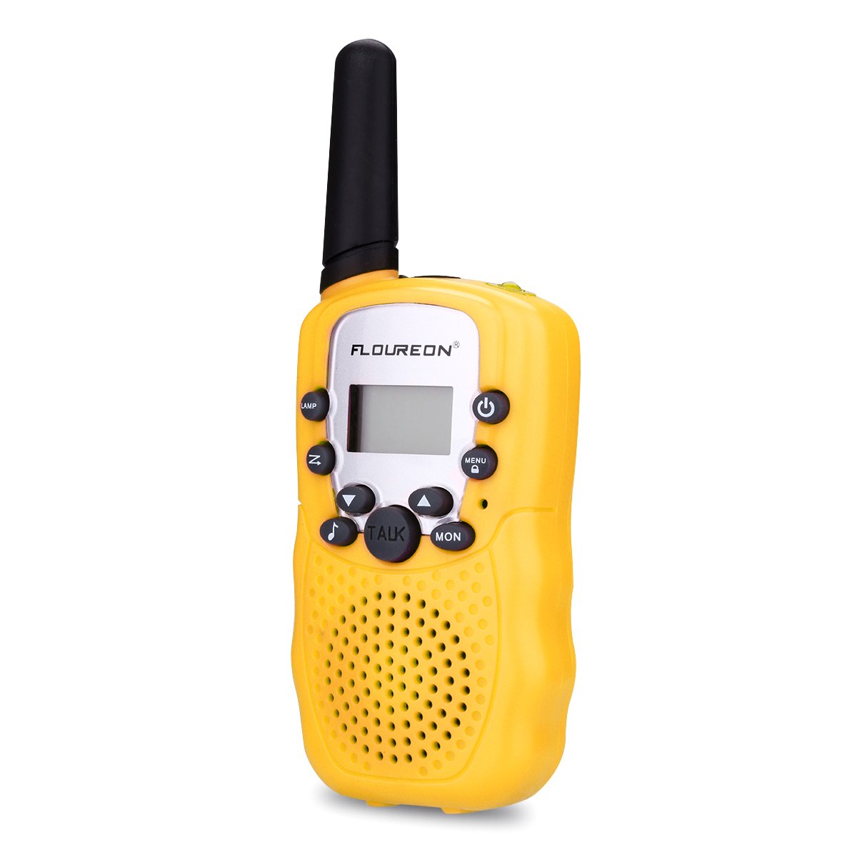 FLOUREON Kids Toy Walkie Talkies Two Way Radios Walky Talky 22 Channel Long Range UHF Handheld Outdoor Kids Toy Cellphone for Children Day/Birthday (Yellow x 4)