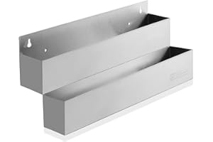 GRIDMANN 22-inch Double Tier Speed Rail - Stainless Steel Liquor Bottle Holder Rack for Bars