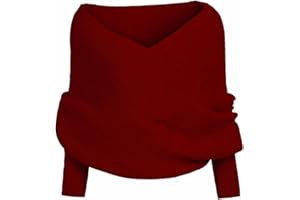 KAOBIO Women Fall Winter Snowfall Sweater Scarf with Sleeves Multi-Use Wrap Blanket Scarf Crochet Knitted Shawl Cape