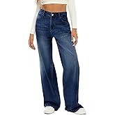 HDLTE Women Wide Leg Jeans High Waist Baggy Jean Loose Boyfriend Jeans Denim Pants Y2K