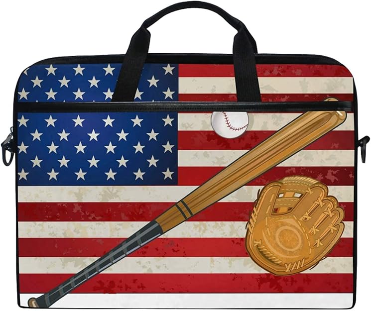 KURITIAN American Flag Baseball Softball Glove Print Laptop Shoulder