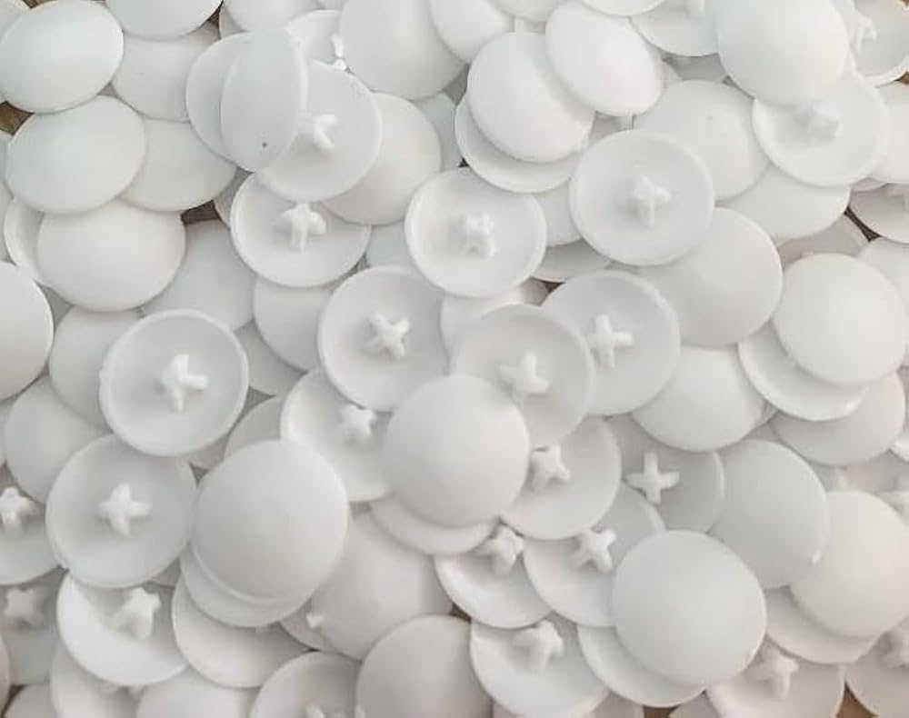 SCARFELL Pozi Screw Cover Caps White Pack of 40 Fits 6-10mm Cross Head Screws