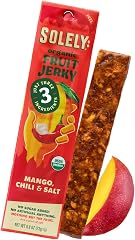 SOLELY - Organic Spicy Mango Chili and Salt Fruit Jerky - 1 Individually Wrapped Fruit Strip - Fruit Leather Made from Dried 