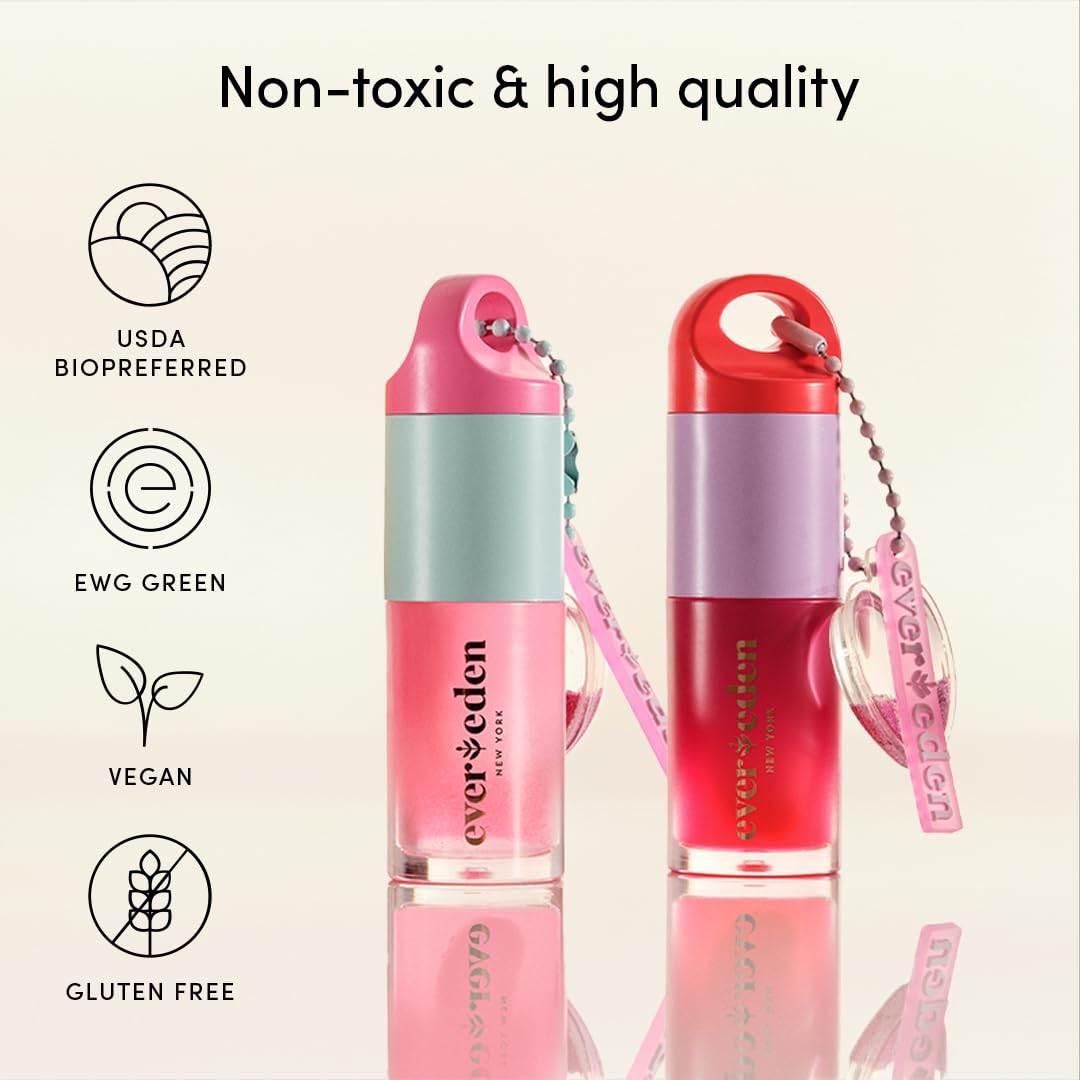 Evereden Kids Tinted Non Toxic Lip Gloss: Sakura - Non Toxic - Vegan Clean Makeup for Kids - Soothing & Hydrating Kid Lip Gloss with Cherry, Peach, & Cranberry Oils - Girls Makeup