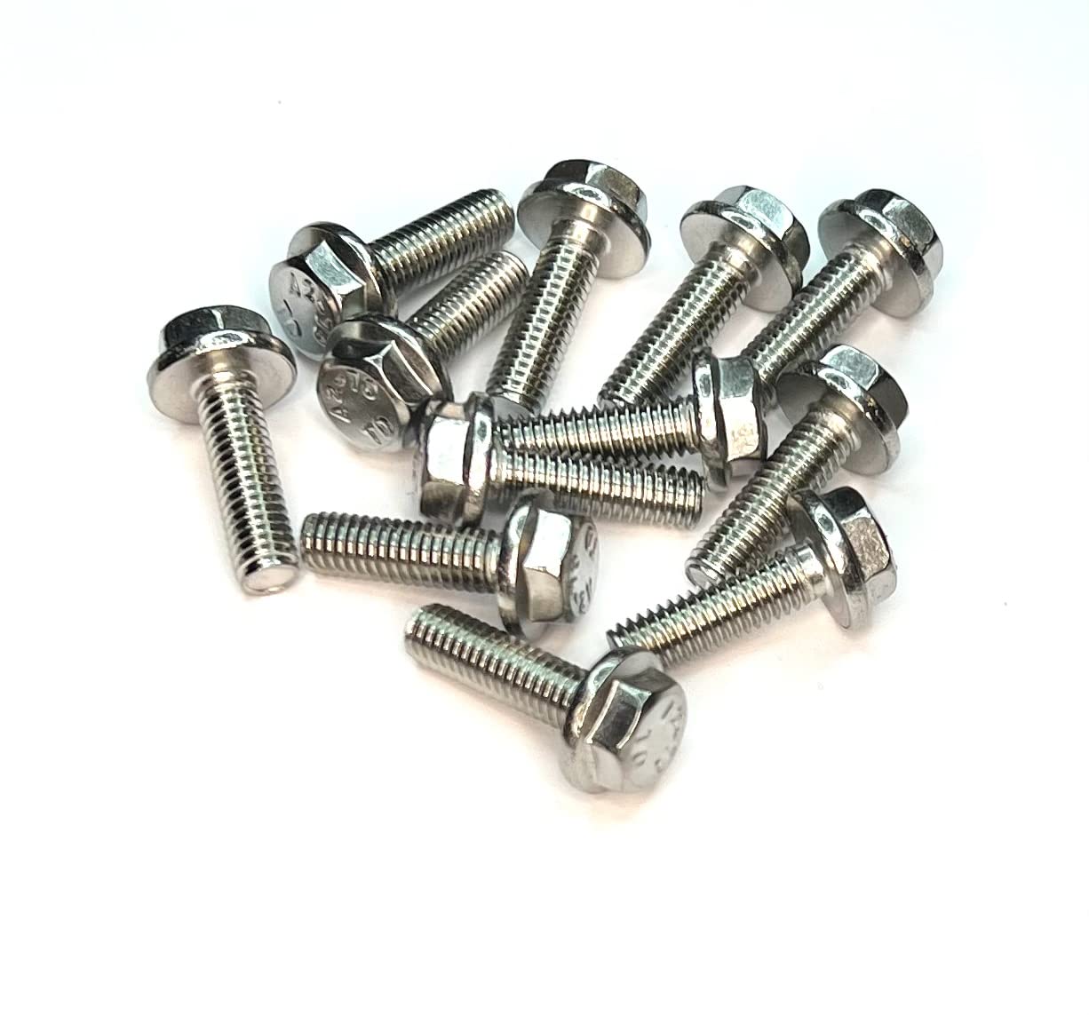M6 (6mm x 60mm) Flanged Hex Set Screw (Fully Threaded Bolt) - A2 Grade Stainless Steel (pack of 10)