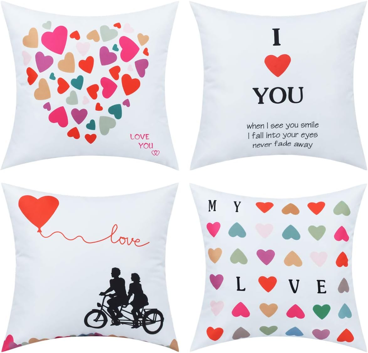 Amazon Com Bleum Cade Love Theme Throw Pillow Covers I Love You