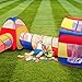 Extra Large Kid Tent iCorer 4pc Pop Up Children Play Tent w/ 2 Crawl Tunnels & 2 Tents - Ball Pits for Boys Girls Toddlers for Indoor & Outdoor Use Children Playhouse w/Zipper Storage Case