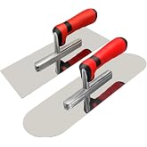 Stainless Steel Concrete Finishing Tools Set, Flat &amp; Pool Trowel | 11"x4" flat finishing trowel,14" x 4"pool trowel for drywall,plastering,masonry, stucco, and cement work