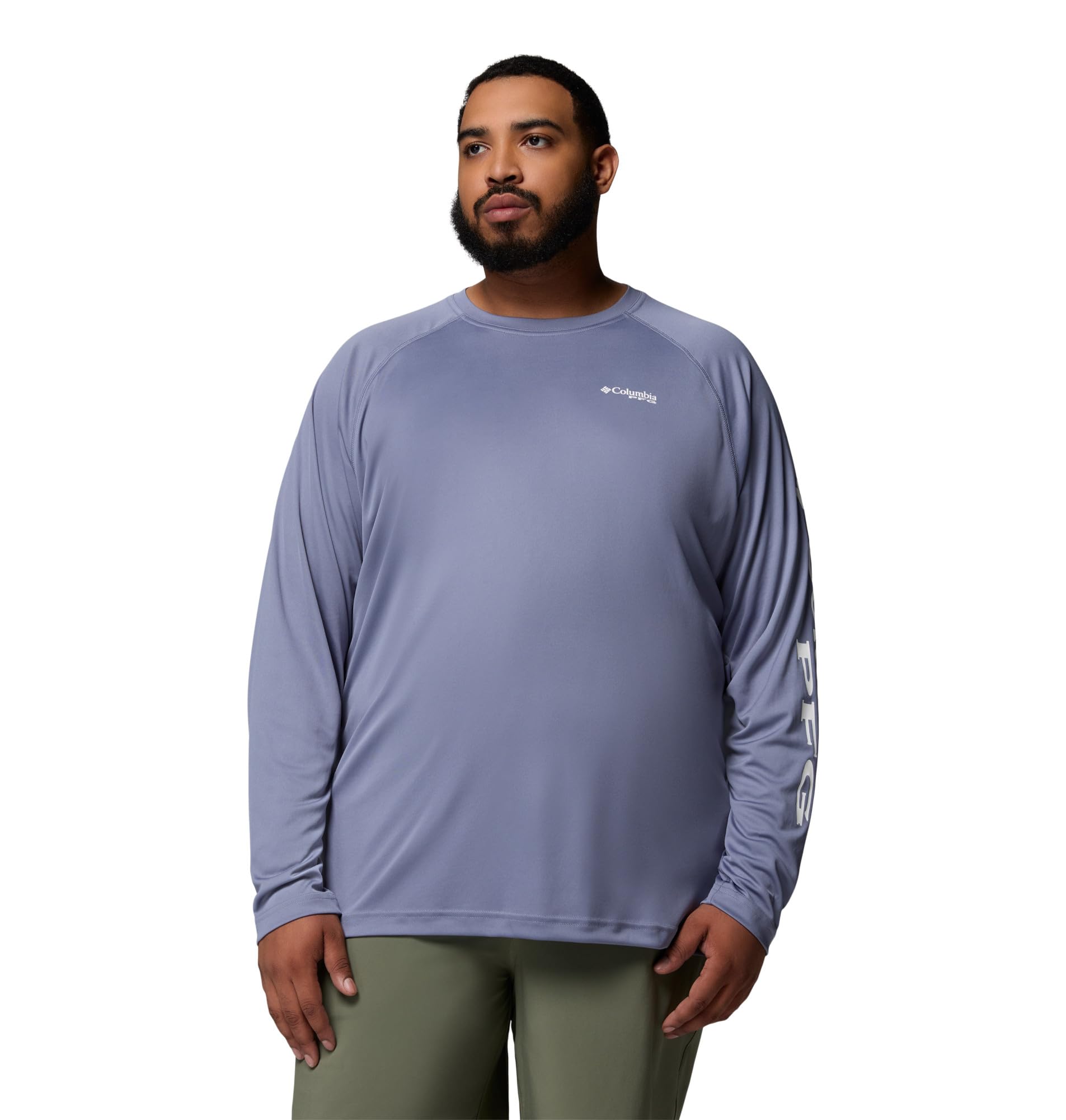 Columbia Men's PFG Terminal Tackle Long Sleeve Fishing Shirt, New Moon/White Logo, Small Image