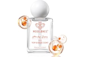 modelones 3-in-One Nail Polish Top Coat and Base Coat, Nail Strengthener, 15 Ml Clear Nail Polish Quick Dry Long Lasting Shine Chip Fade Resistant Nails Protect Care 2025 Gifts for Women