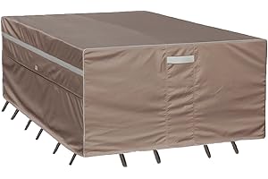 Garden Balsam Heavy Duty Waterproof Patio Furniture Covers,Fade Resistant Outdoor Table and Chair Covers Rectangular 136" Lx 74" D x 28" H Brown