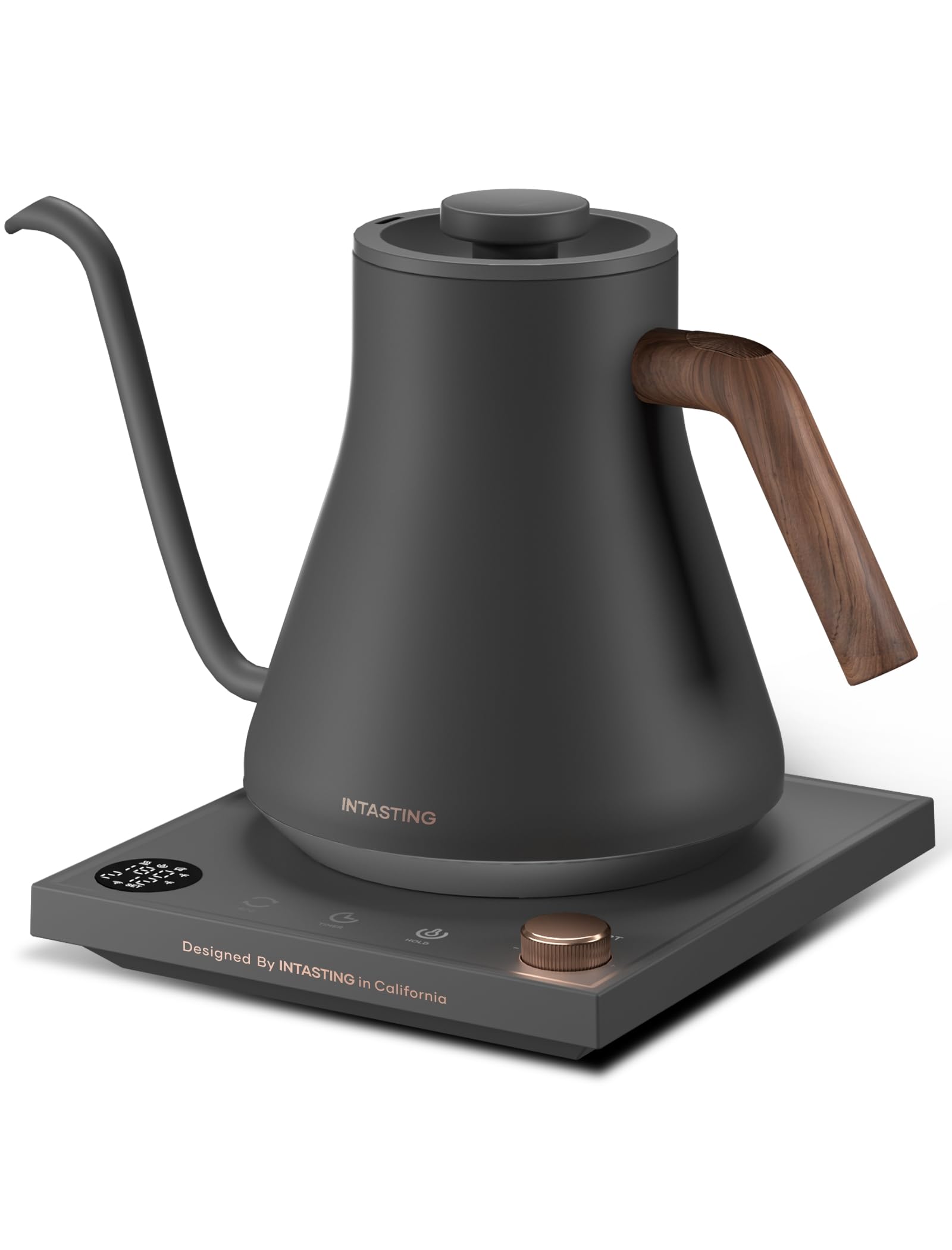 Photo 1 of INTASTING Electric Kettles, Gooseneck Electric Kettle, ±1? Temperature Control, Stainless Steel Inner, Quick Heating, for Pour Over Coffee, Brew Tea, Boil Hot Water, 0.9L Dark Grey
