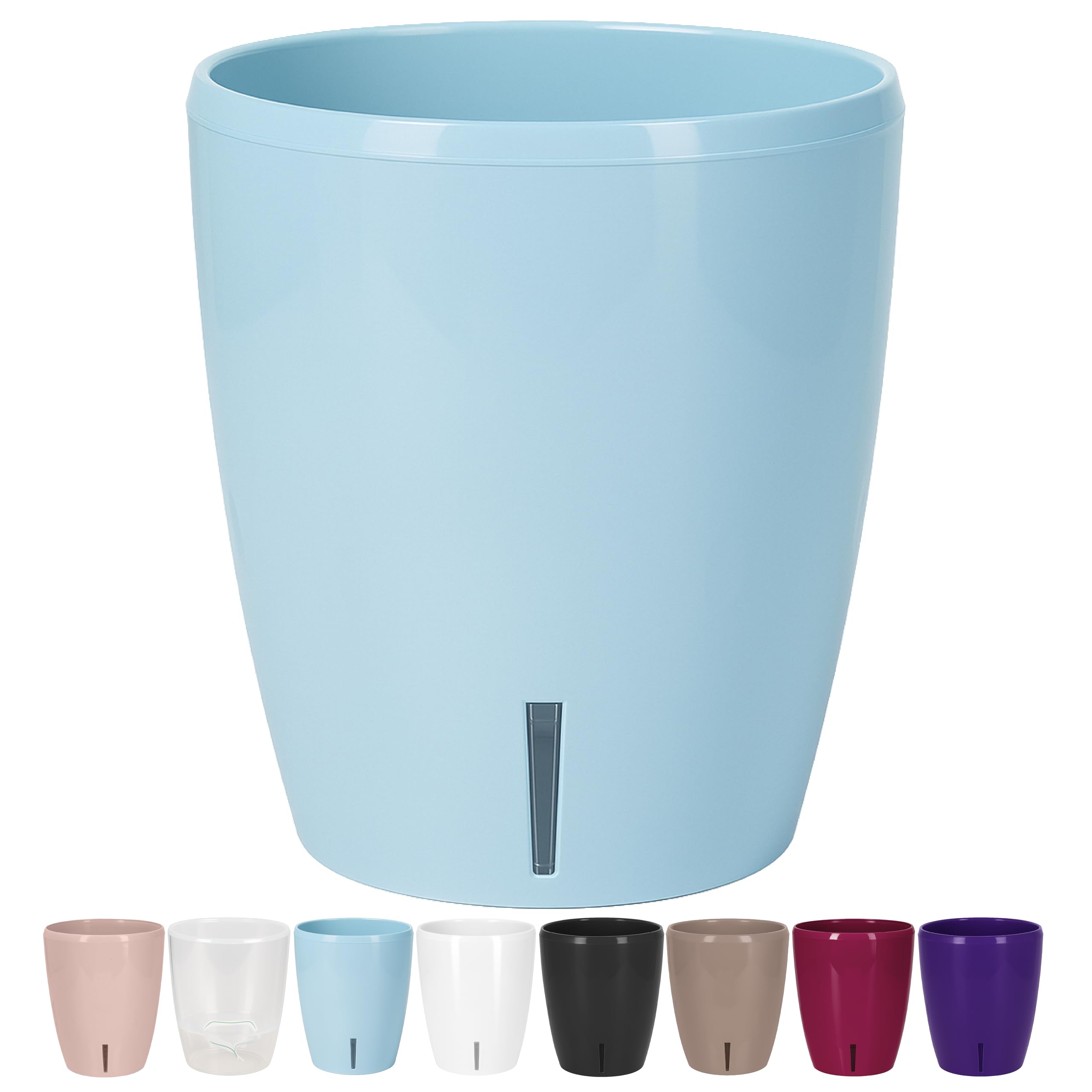 Santino ORCHIDEA Self-Watering Orchid Pot - 15CM Self-Watering Decorative Planter with Wick System and Water Level Indicator (Ø 15 cm, H 18 cm, 2L - Blue)