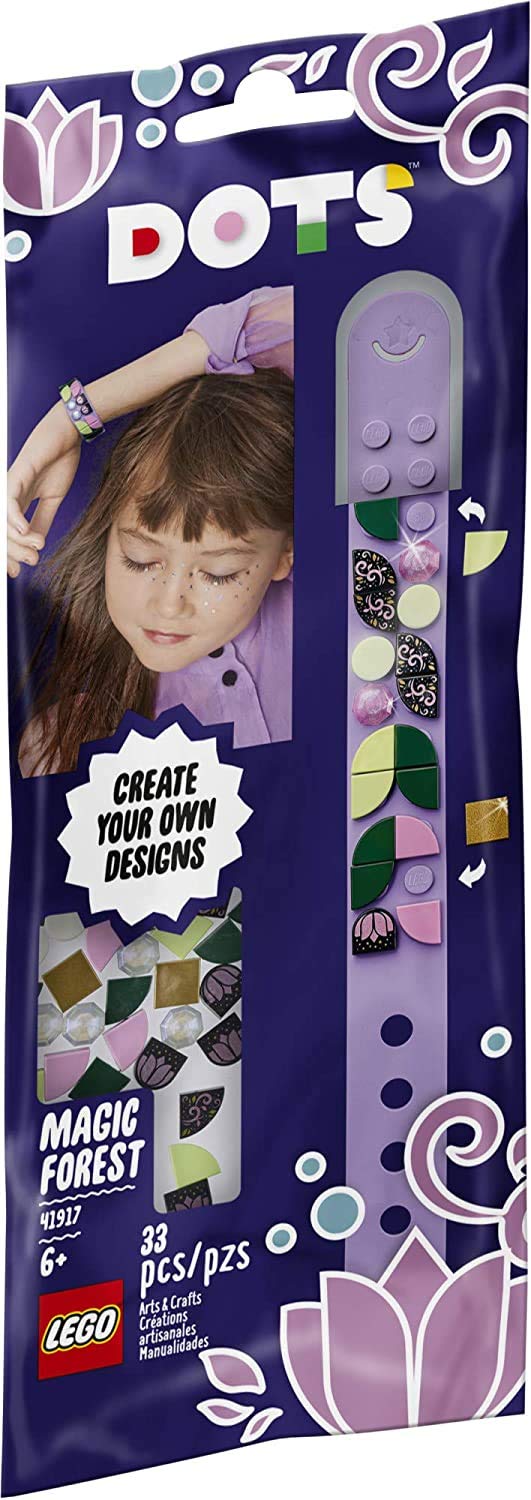 LEGO DOTS Magic Forest Bracelet 41917 DIY Craft Kit for Kids, Makes a Great Birthday Gift for Kids who Love Creative Toys and Homemade Craft Sets, New 2020 (33 Pieces)