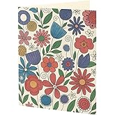 Blank Inside Greeting Card 5x7" with Envelope & Wax Seal – Watercolor Flower Design- Doubel Sided Design – All Occasion Card by Second Glance- Cards Worth Framing – Birthday, Mother’s Day, Thank You, Thinking Of You, Etc.