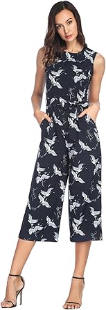 bird print jumpsuit