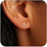 TDBSOQI 14K Gold Plated Hypoallergenic Pearl Stud Earrings for Women Dainty Pearl Studs Earrings for Wedding Bridal Jewelry