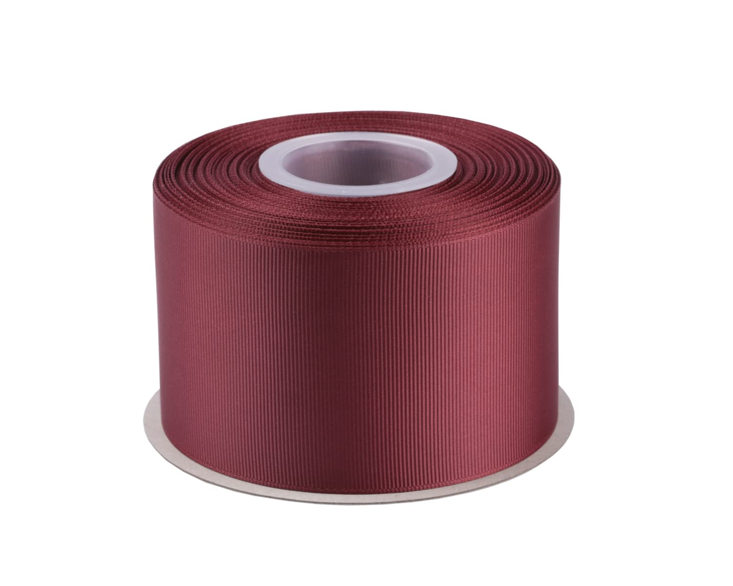 63mm X 22M Solid Grosgrain Ribbon for Gift Wrapping Parties, Wedding Decoration, Crafts Sewing(Burgundy)