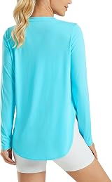 G4Free Women's UPF 50+ Long Sleeve Shirt UV Sun Protection Lake Blue view 2