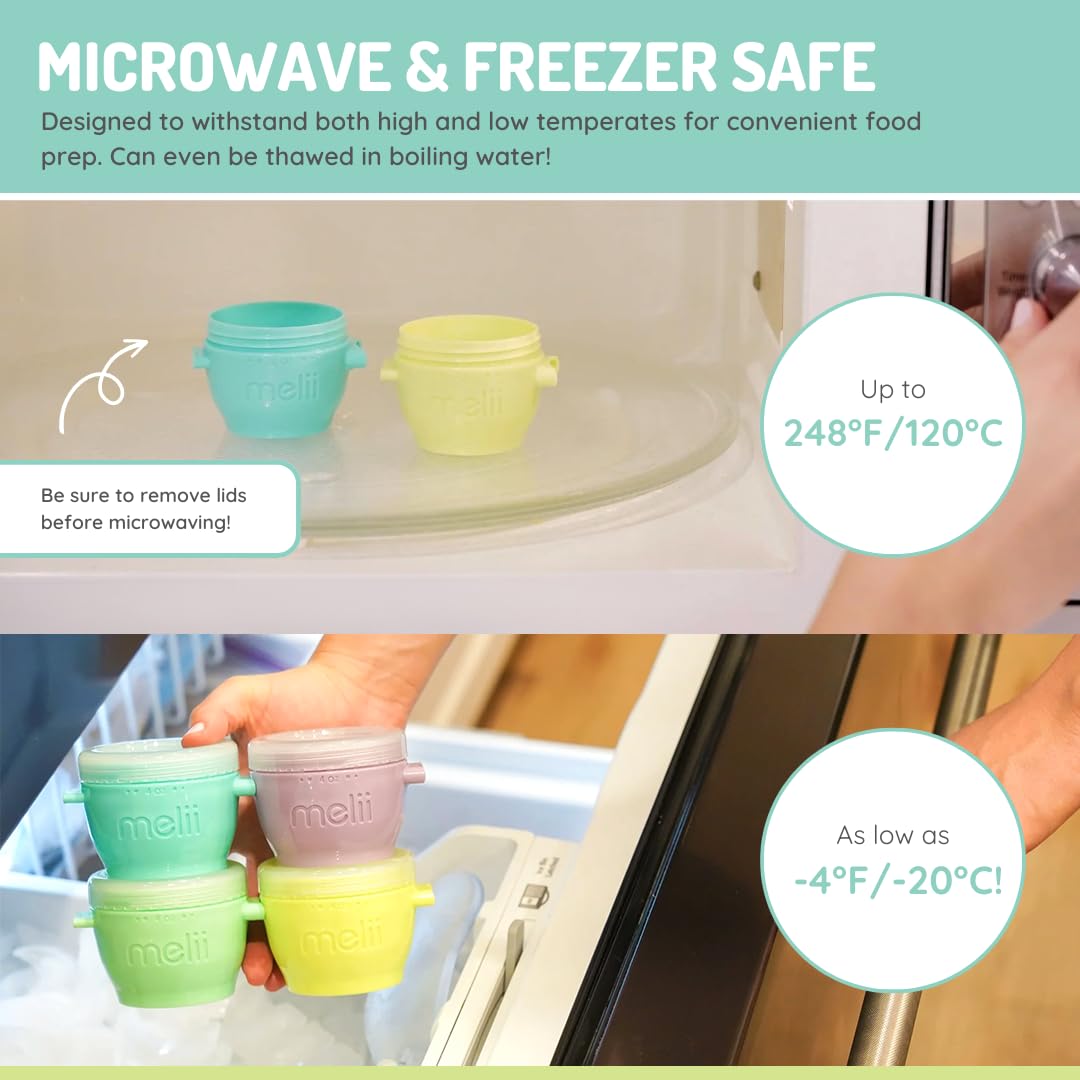 melii Snap & Go Baby Food Freezer Storage Containers & Snack Containers, 2 oz / 59 ml