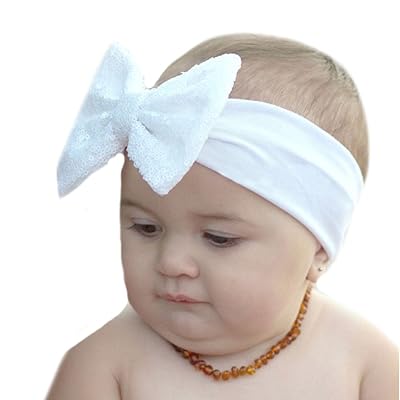 Miugle Baby Baptism Headbands Baby Girls Christening Hair Bows